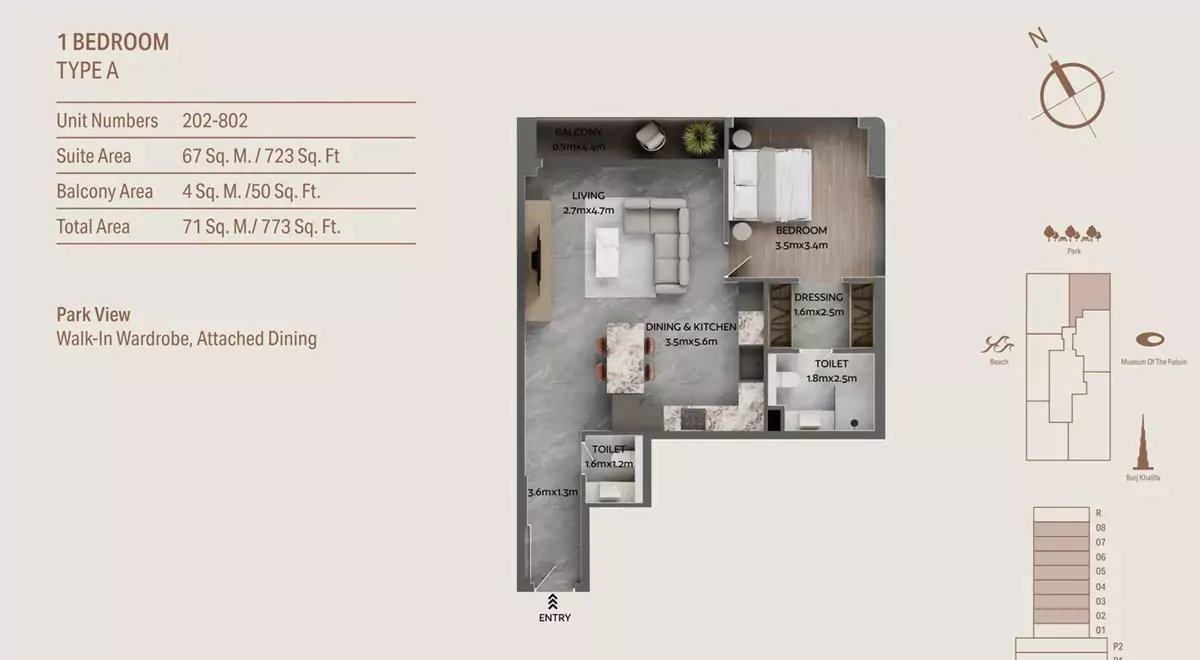 1 Bedroom Type A