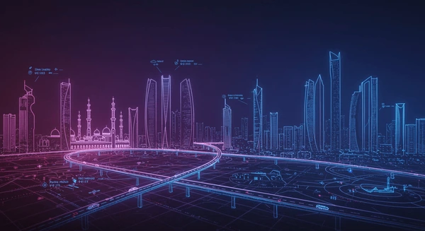 Dubai 2040 Ana Planı'ndaki yatırım odak noktalarının haritası, gayrimenkul alıcıları için Dubai South ve Expo City'deki yüksek yatırım getirisi (ROI) alanlarını göstermektedir.