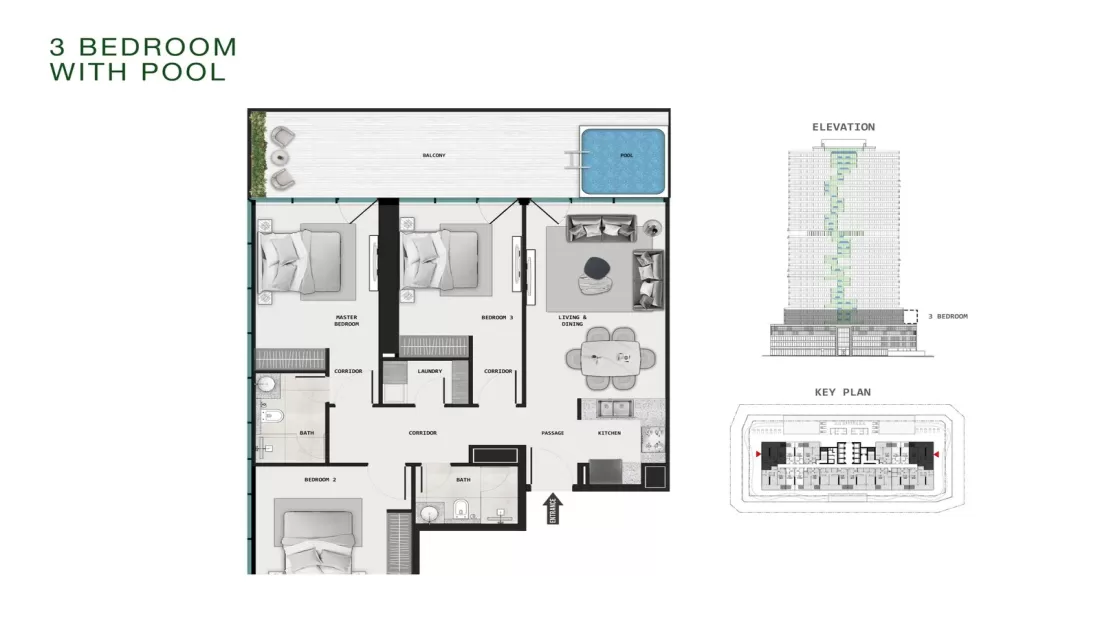 3 BEDROOM WITH POOL
