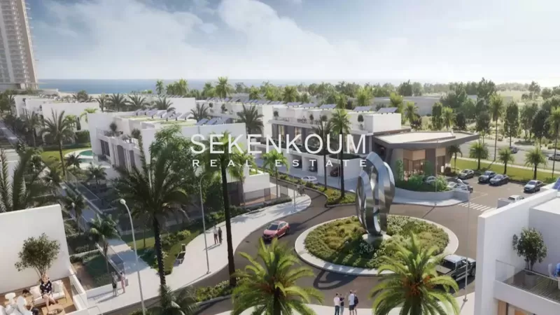 Maisons de ville modernes avec des équipements verts et de style complexe